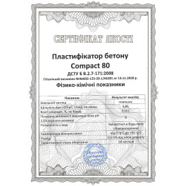 Пластификатор для тротуарной плитки бетона стяжки Compact-80 концентрат 5 кг