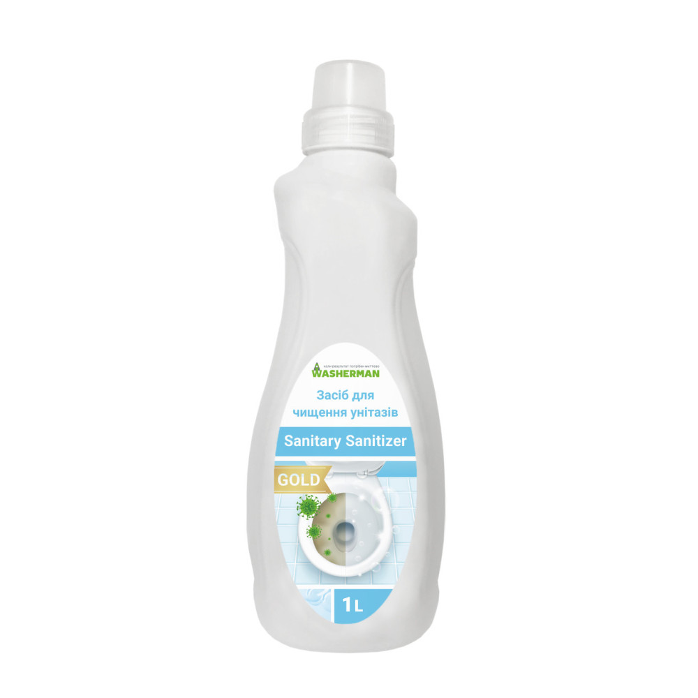 Средство для чистки унитазов Sanitary Sanitizer Gold, туалетный утенок 1 л