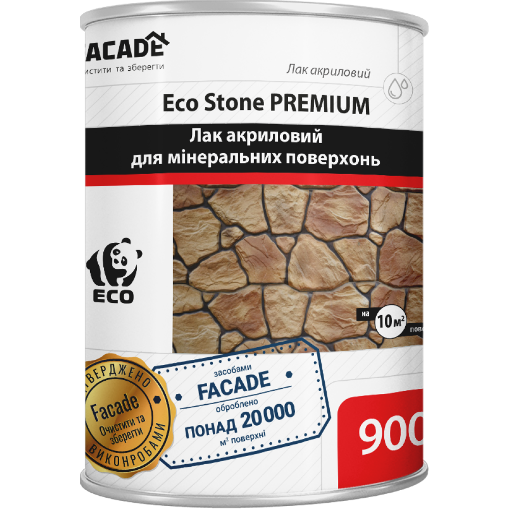 Лак акриловый для минеральных поверхностей 1:4 EcoStone Premium, 900 мл